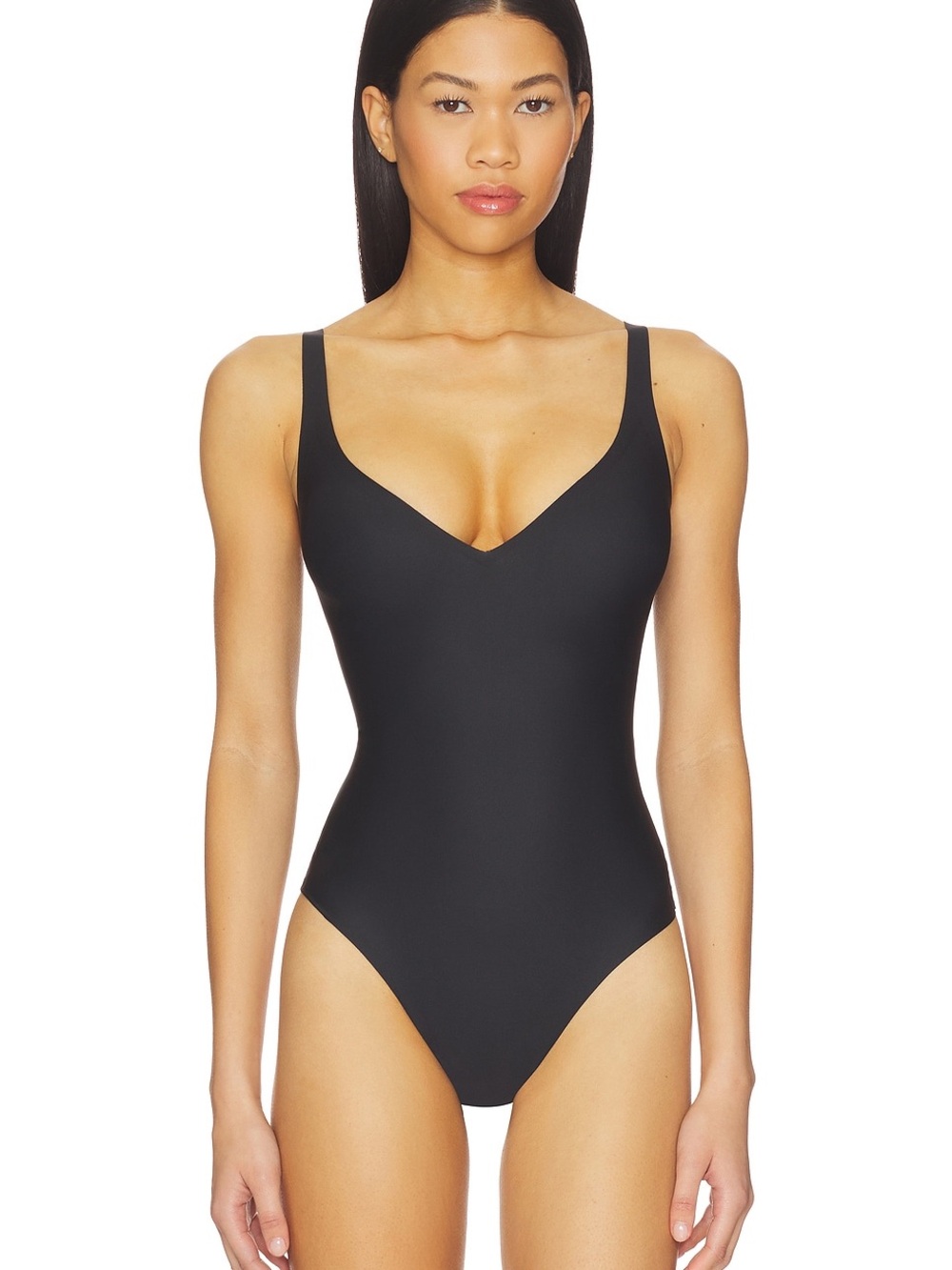 Skims body plunge bodysuit color onyx